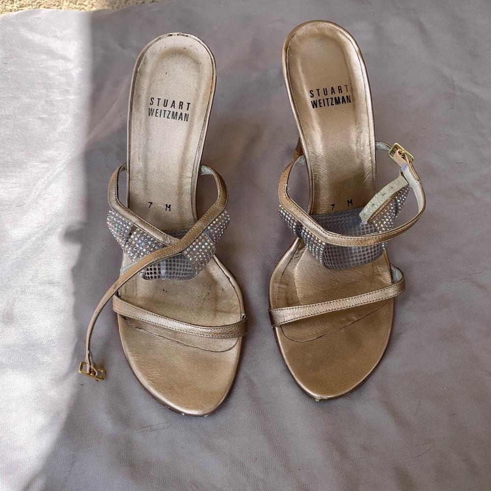 Stuart Weitzman Gold Heels with Elegant Design